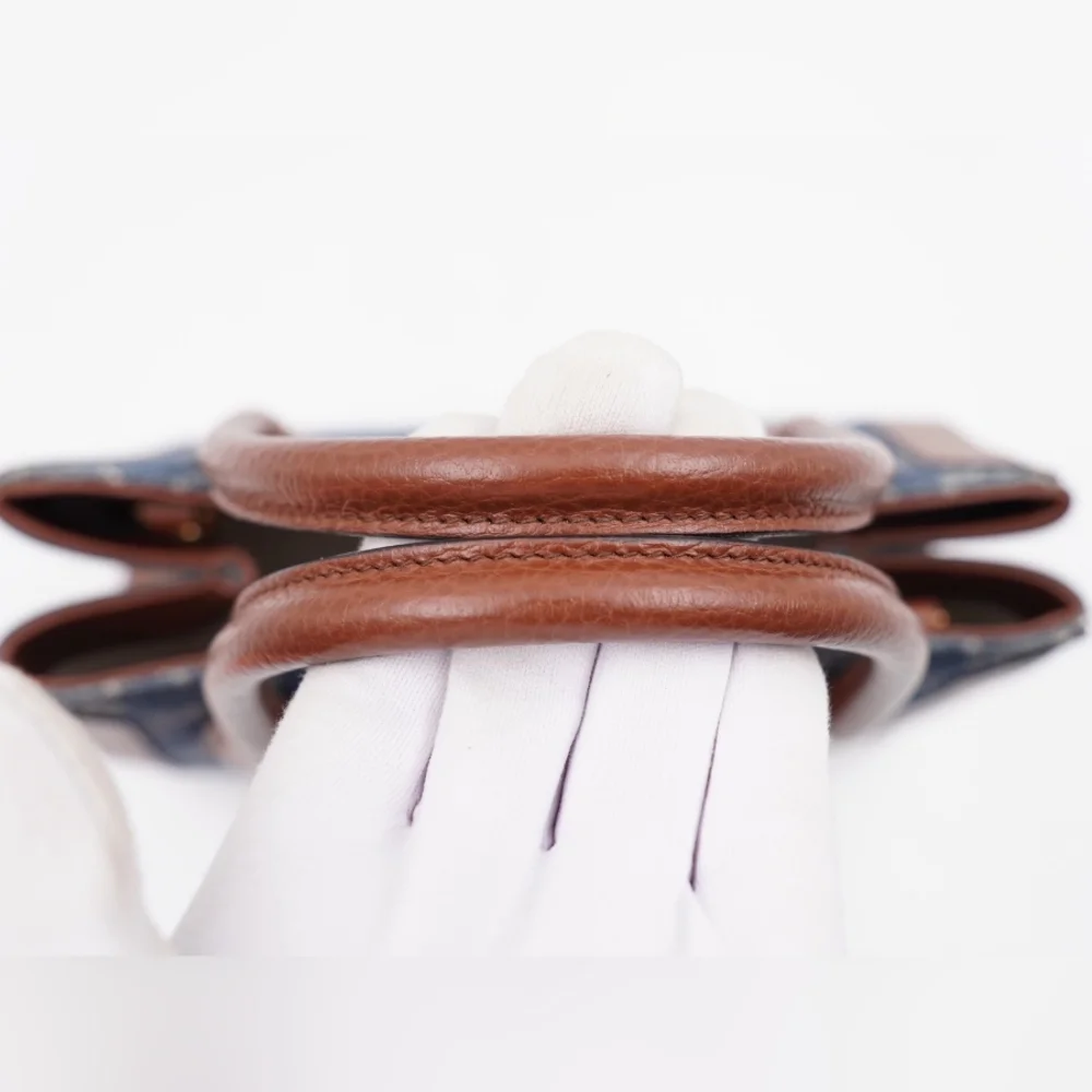 CF08 💟 GUCCI Jackie GG Denim and Leather Medium - Picture 13 of 15